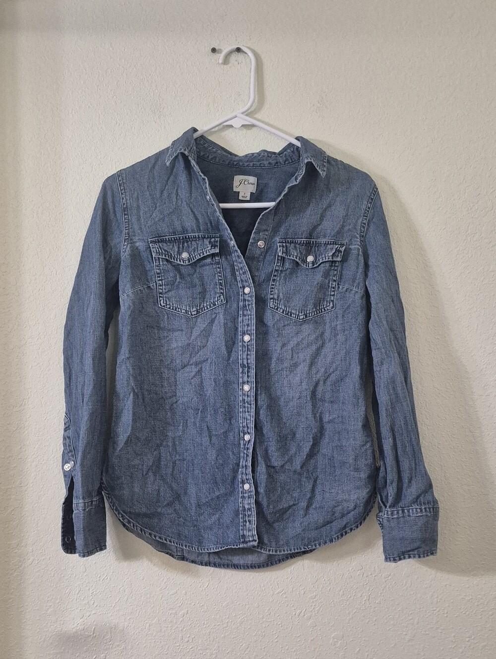 J. Crew Denim Button-Down Shirt in Blue